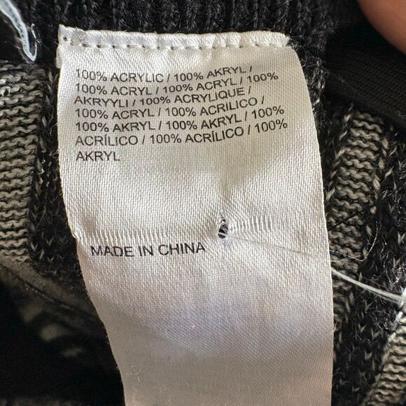 THE RAGGED PRIEST Knitted Mixed Stripe Flared Sz 10 Trousers Black & Gray Ribbed - Picture 5 of 7